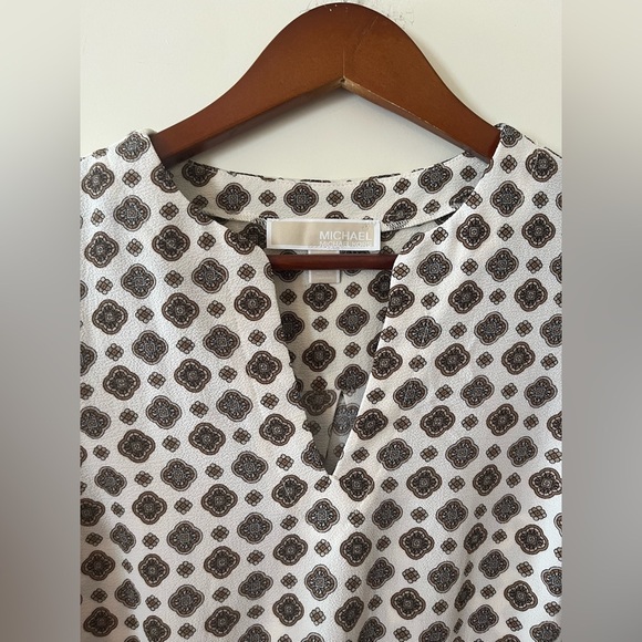 MICHAEL Michael Kors White with Pattern Design Blouse Women’s Size Medium - Picture 4 of 14